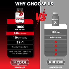 Agobi supplement label with nutrition facts