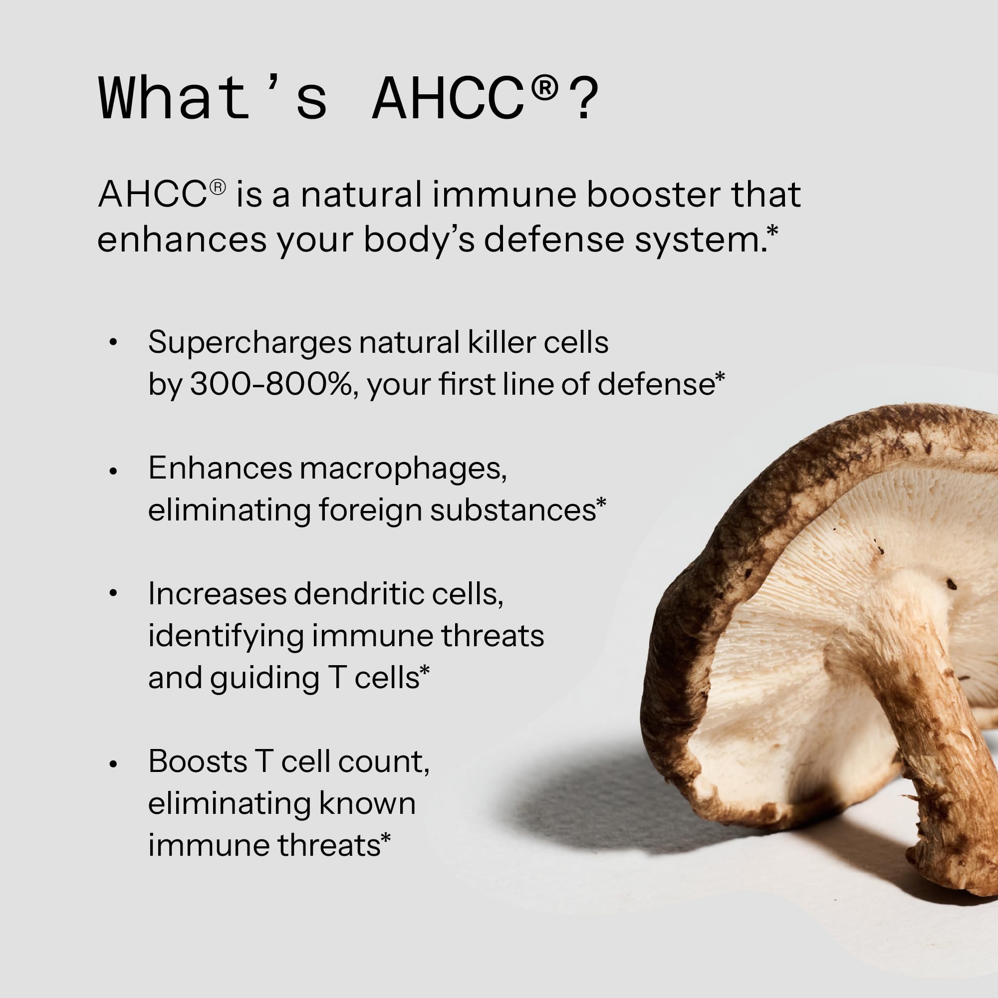 AHCC mushroom extract from Shiitake and Mycelia used in capsules AHCC mushroom extract from Shiitake and Mycelia used in capsules