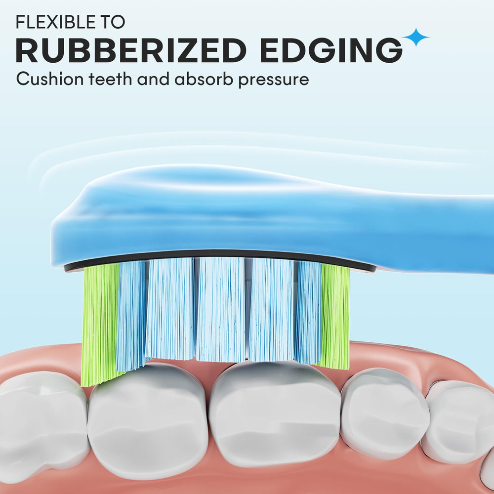 Indicator bristles fade over time on AiNeedCare toothbrush head
