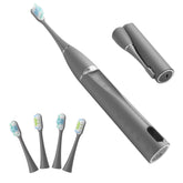 AIDBYIOT folding grey sonic toothbrush folded for travel