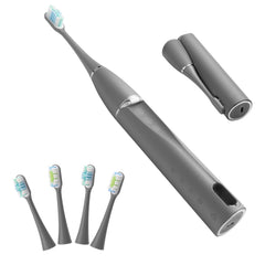 AIDBYIOT folding grey sonic toothbrush folded for travel