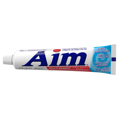 Side view of Aim Ultra Mint toothpaste tubes in a pack of 11