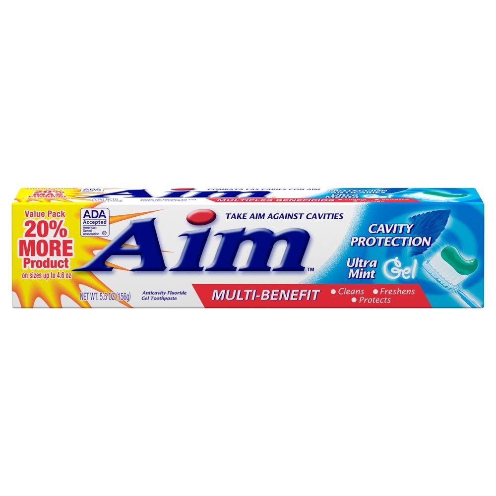 Aim Ultra Mint Gel toothpaste 6 oz tube pack of 6