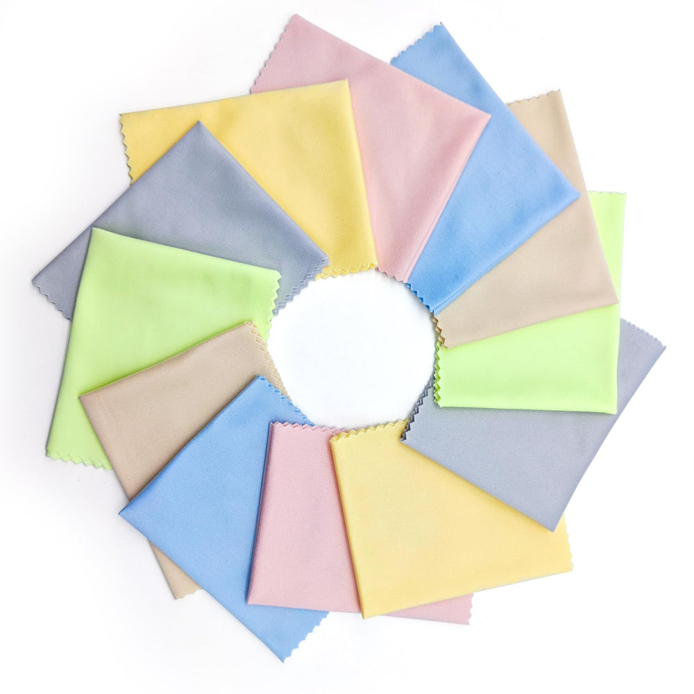 AIMI 24-pack assorted colors microfiber cleaning cloths arranged showing six colors
