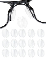 White silicone air bag nose pads for glasses on plastic frame close-up