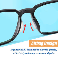 Anti-slip nose pad design lifting glasses from the nose