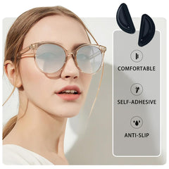 Lightweight discreet nose pads on glasses frame