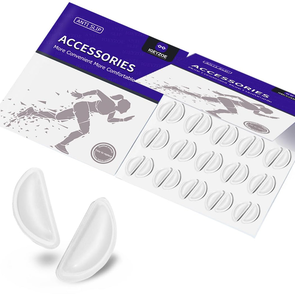 Air chamber nose pad for glasses - white, close-up view