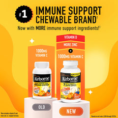 Nutrition facts panel for Airborne Citrus chewables