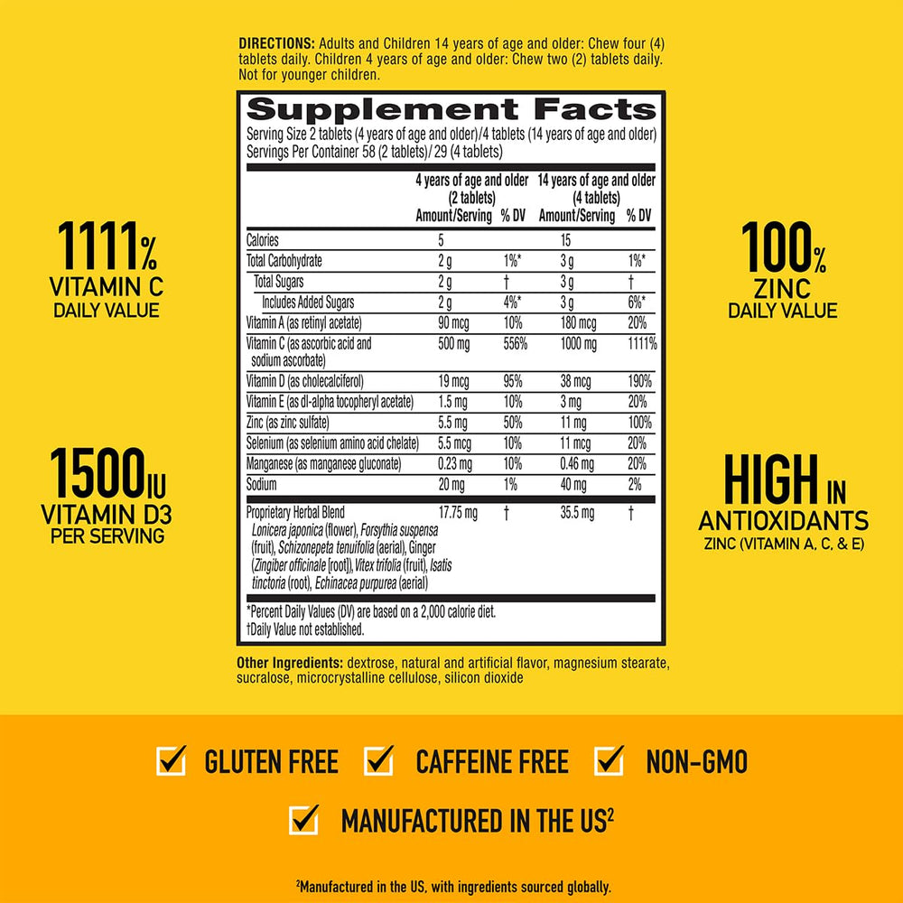 Close-up of Airborne chewable tablets showing citrus flavor