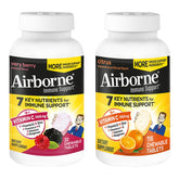 Front view of Airborne 1000mg Vitamin C + Zinc Immune Support Chewables in Very Berry & Citrus flavor