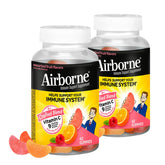 Airborne 750mg Vitamin C immunity gummies bottle with assorted fruit flavor