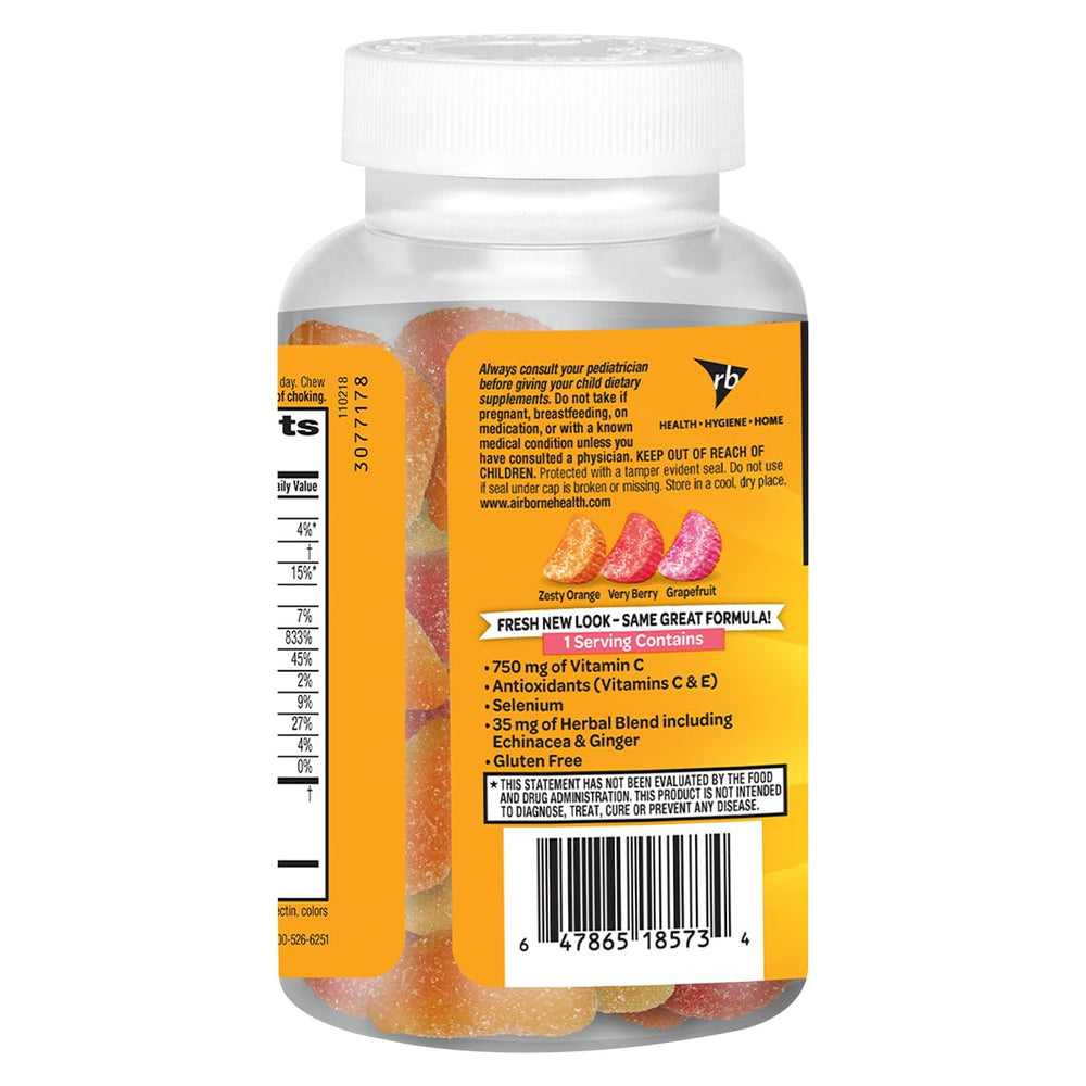 Airborne vitamin C immunity gummies ingredients and antioxidants