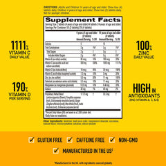 Serving dosage: four chewables per serving