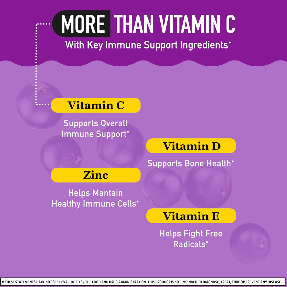 Two gummies next to the bottle on white surface