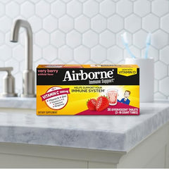 Kid-friendly Airborne immune tablets packaging