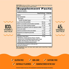 Label showing proprietary herbal blend on Airborne gummies