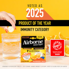 Sugar-free and gluten-free ingredients label on Airborne packaging.