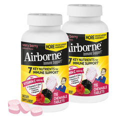 Airborne immune-support chewables berry flavor bottle in 2-pack