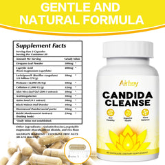 Airboy Candida Cleanse bottle side showing label and product details.