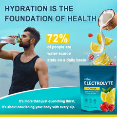 Airboy electrolytes powder label closeup emphasizing no sugar and Keto formula