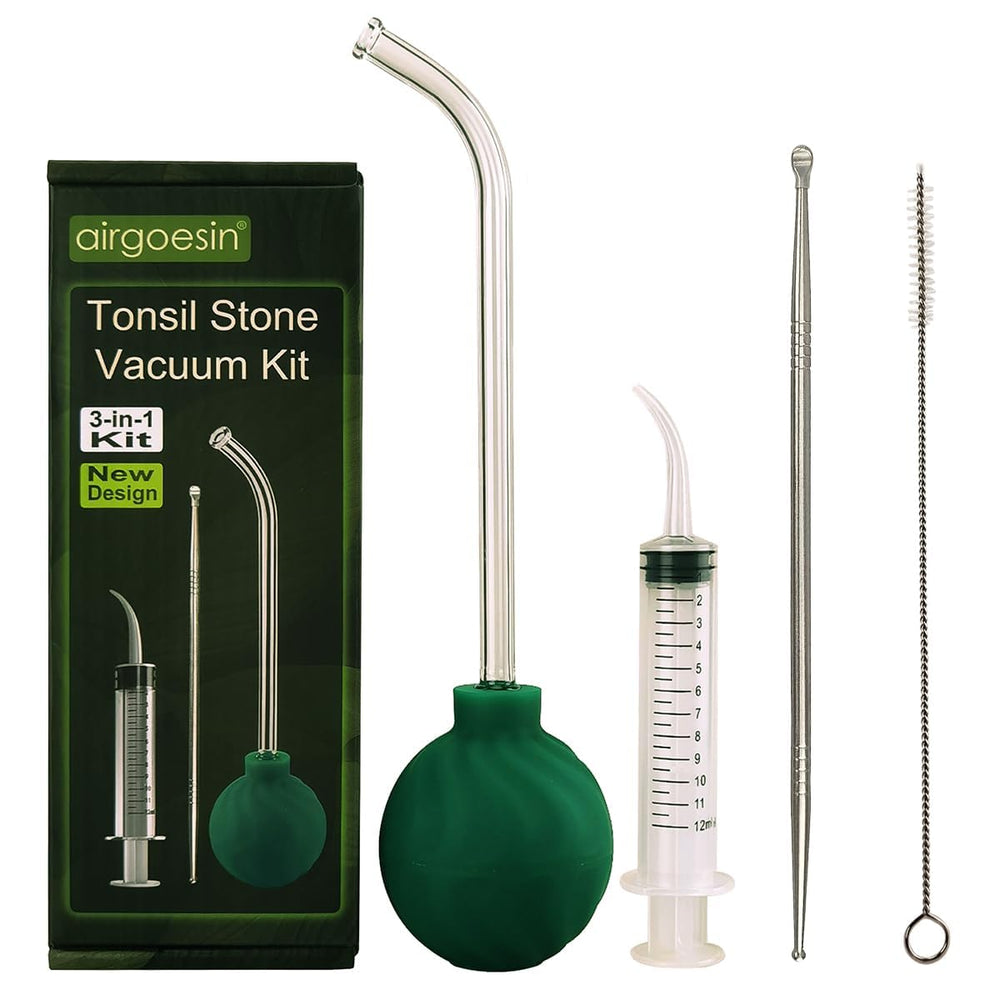 Airgoesin 3-In-1 Tonsil Stone Removal Kit curved suction tool
