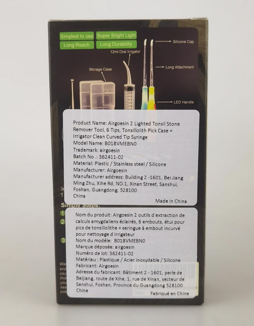 Irrigator included for fresh breath rinse