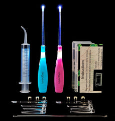 Front view of Airgoesin upgraded 2-light LED tonsil stone remover tool