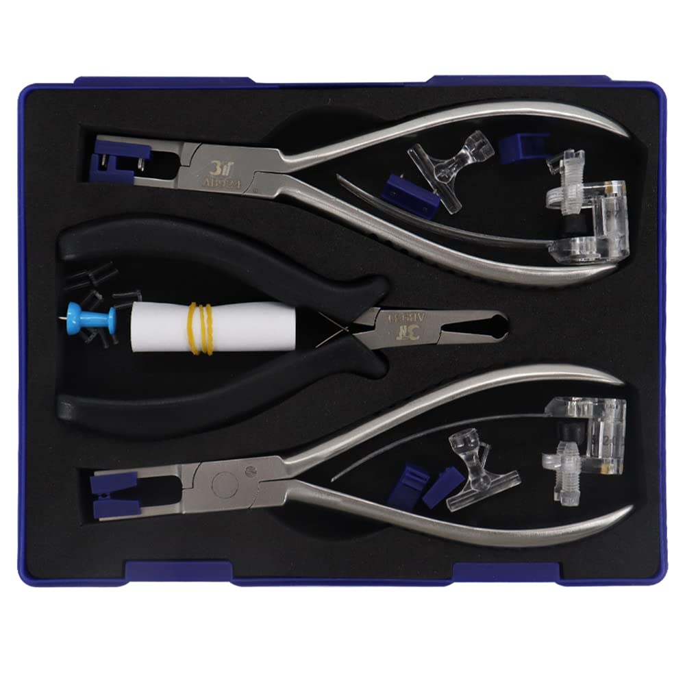 Three different plier types included in the kit