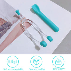 Soft silicone tip protecting lens surface during use
