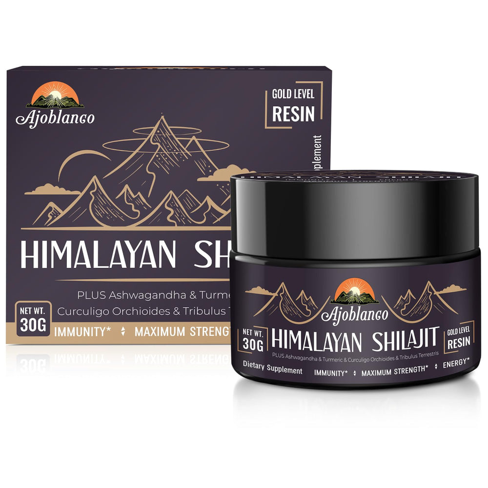 Pack of 4 Ajoblanco Shilajit Resin with usage guide