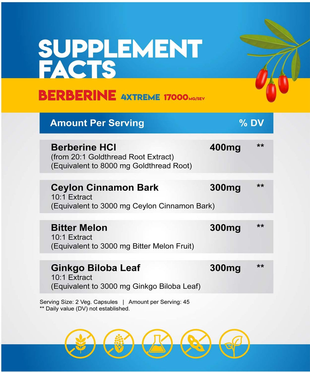 Ceylon Cinnamon Bark extract beside the Berberine bottle