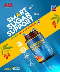 Product packaging and branding of AJS Nutrition Berberine complex