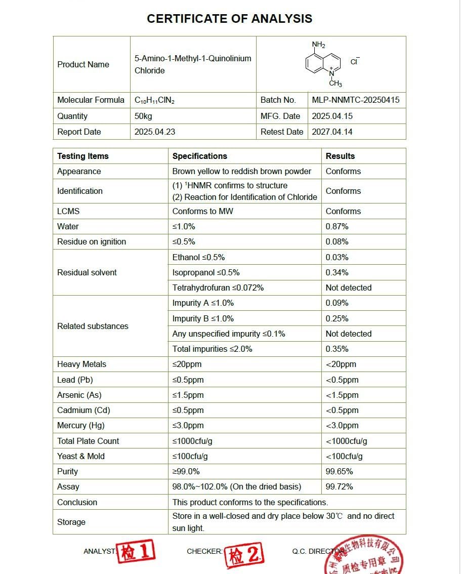 Bulk Akersunder 5-amino-1-methylquinolin-1-ium chloride visual