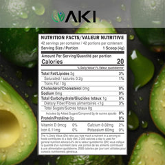 Close-up of AKI Avocado Powder container