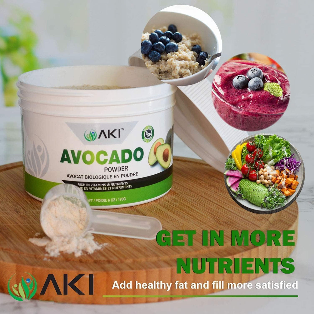 AKI Avocado Powder nutrition facts label