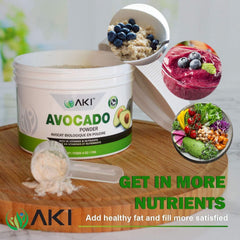 AKI Avocado Powder nutrition facts label