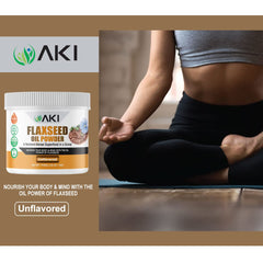 Close-up of AKI Flaxseed Oil Powder texture