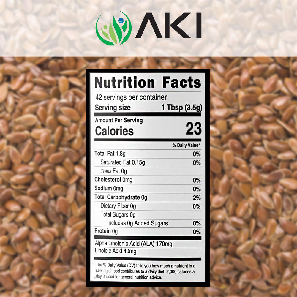 AKI Flaxseed Oil Powder poured into smoothie