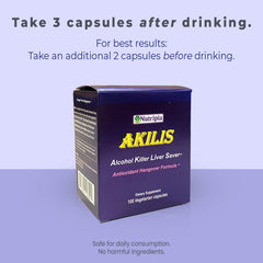 Close-up of Akilis bottle and label