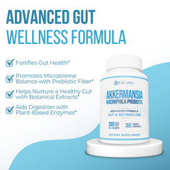 Close-up of 100M AFU probiotic capsules