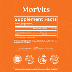 Product packaging label reading 'Akkermansia Probiotic'