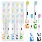 Blue panda-design kids toothbrush by Akulgaci with soft bristles