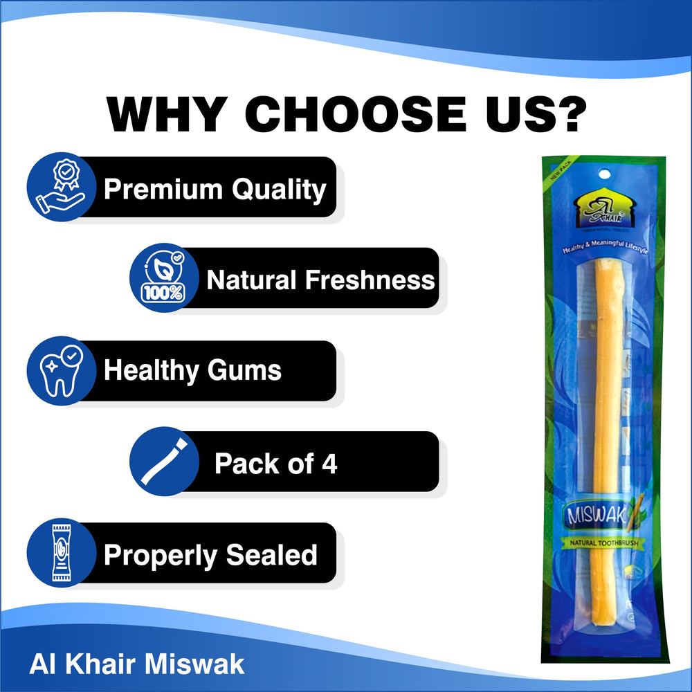 Multi-purpose Miswak stick for cleaning gums and teeth
