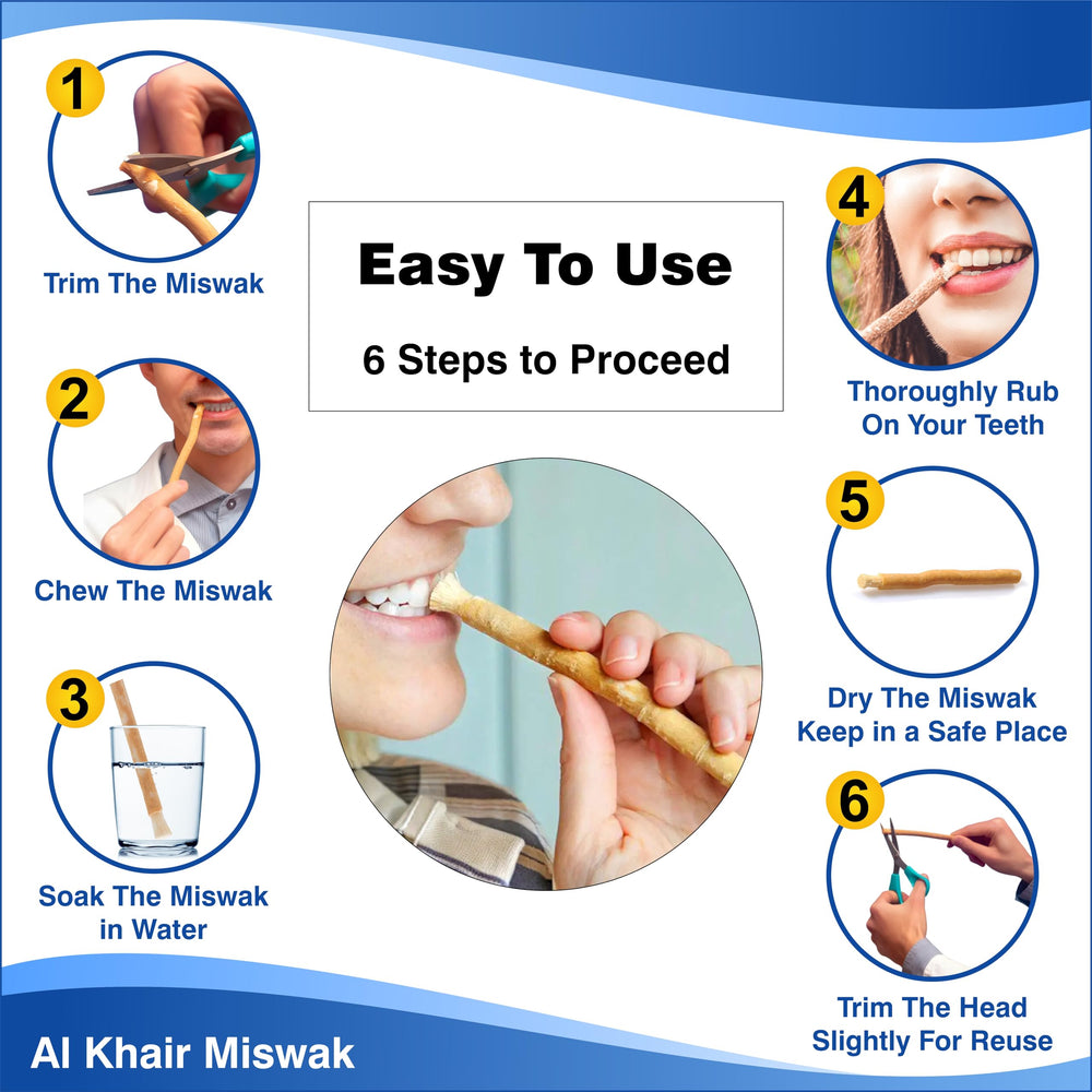 Vacuum-sealed packaging of Al Khair Miswak sticks