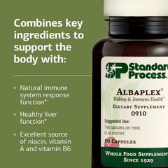 Albaplex bottle showing vitamins A, B6 and C