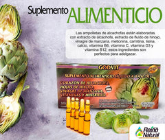 Serving suggestion: mix Alcachofivida ampoules with water