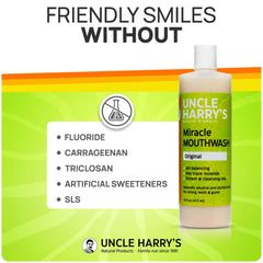 Alcohol-free, fluoride-free vegan mouthwash ingredients label
