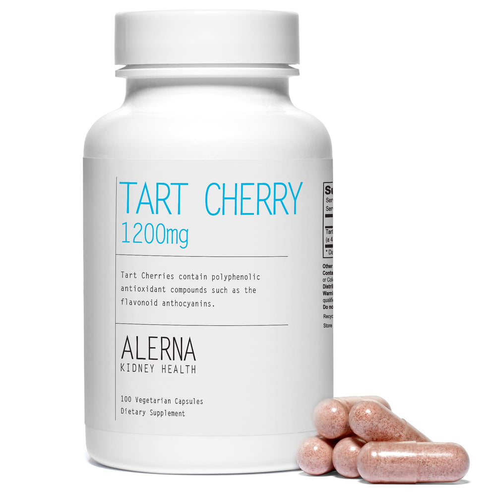 Close-up of 100 vegetarian capsules of Tart Cherry Extract