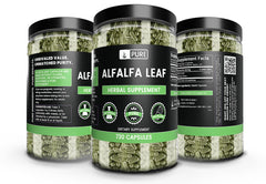 Front view of Pure Alfalfa Leaf Capsules bottle